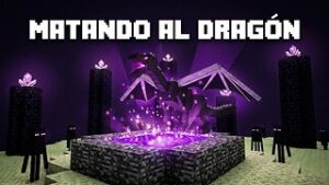 Matando al Dragon en MINECRAFT en el END en Baleada's Land